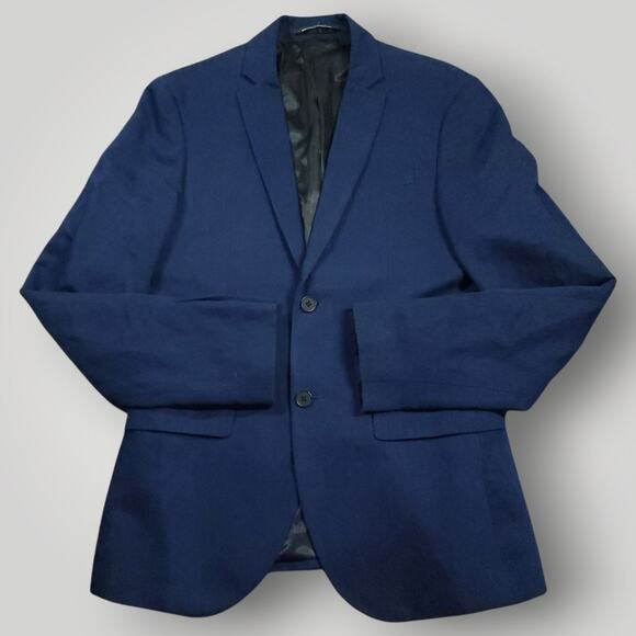 H&M Blazer Sport Coat Mens 38R Slim Fit Pique Linen Blend Dapper Lightweight - Picture 1 of 9